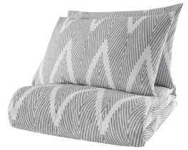 L'essentiel linge de maison Olivia - Gris y blanco, Juego de colcha doble